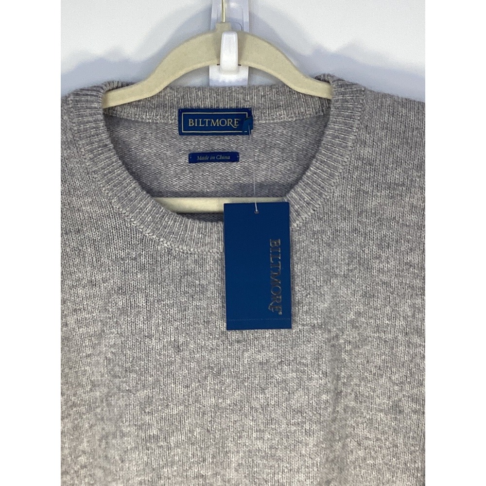 Brand New Biltmore Men's LS Gray 100% Cashmere Size XXL (retail $225)